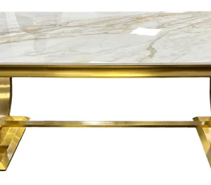 Ariana Gold Marble Dining Table - Image 8