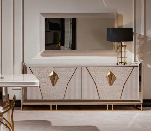 como sideboard cream and gold