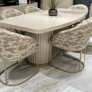 luxury beige and gold dining set