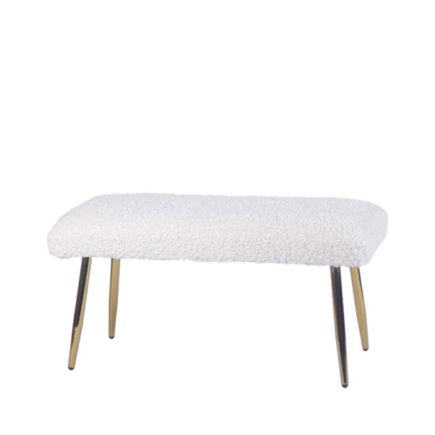 Cloud Boucle Bench With Gold Legs