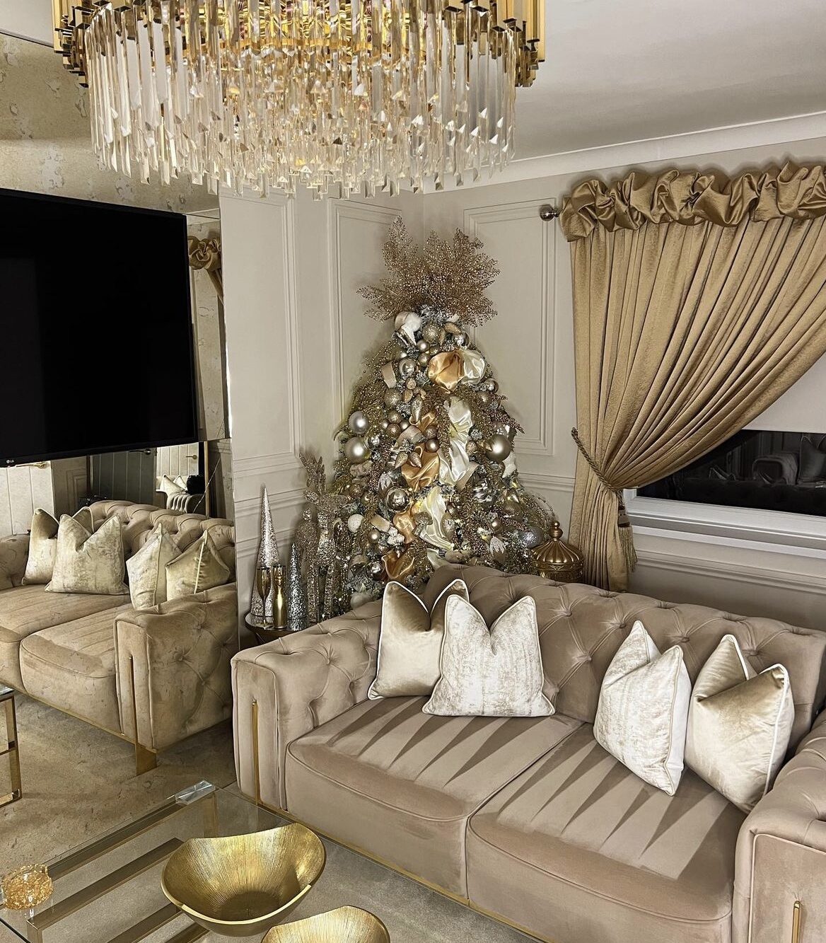 Mink gold sofa Chrsitmas