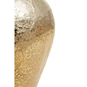 Skilfully handcrafted with sturdy aluminium, this small vase features a narrow neck. The tapered design boasts a luxe contrast of gold and silver finish that accentuates the decorative texture.