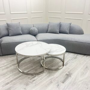 Marble Coffee Table Nest Chrome - Image 5