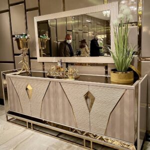 como sideboard cream and gold