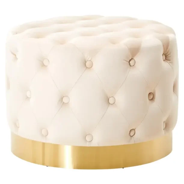 Footstool With Matte Gold Base