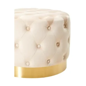 Footstool With Matte Gold Base - Image 6