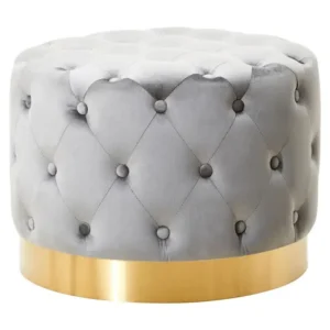 Footstool With Matte Gold Base - Image 11