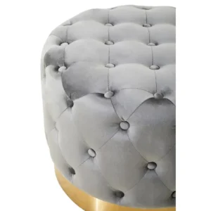 Footstool With Matte Gold Base - Image 13