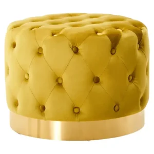 Footstool With Matte Gold Base - Image 7