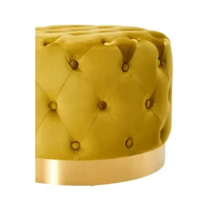 Footstool With Matte Gold Base - Image 8