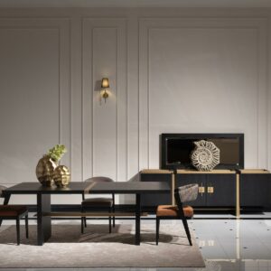 Pierre Black And Gold 4-Door Sideboard