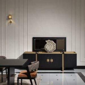 Pierre Black And Gold 4-Door Sideboard