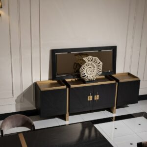 Pierre Black And Gold 4-Door Sideboard