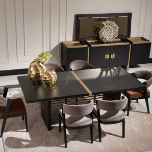 Pierre Black And Gold 4-Door Sideboard