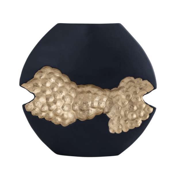 black and gold vase