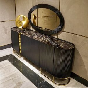 black and gold sideboard