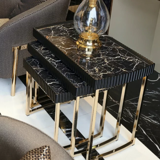 gold nesting tables