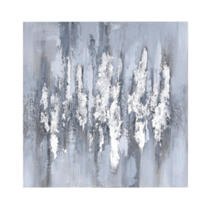 Abstract Silver Foil Wall Art Canvas