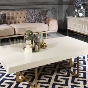 cream gold coffee table