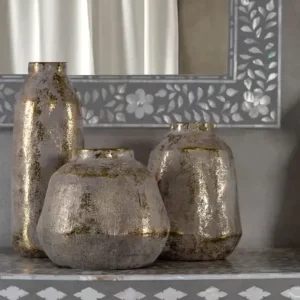 Grey And Gold Ceramic Vase