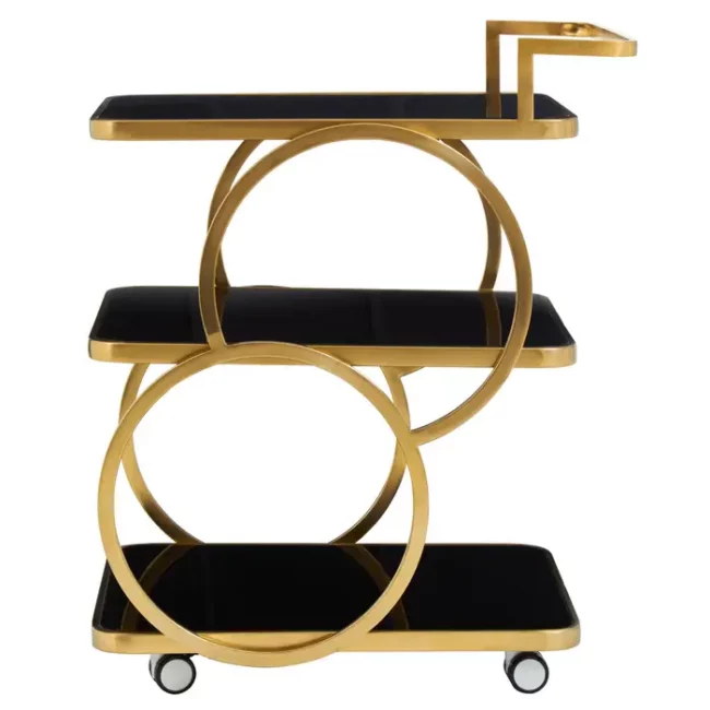 Opula Black & Gold Drinks Trolley