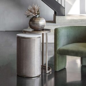 modern marble and glass nesting tables