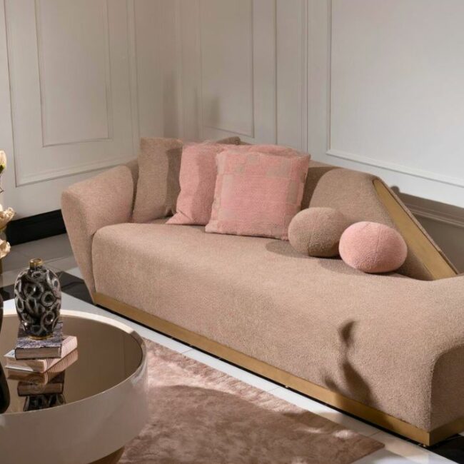 beige and gold sofa