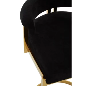 Elevate your bar area with the Piermont Bar Stool, boasting a luxurious black and gold color scheme. Inspired by the opulence of art deco design, its curved backrest and u-shaped base exude glamour. Wrapped in sumptuous velvet, the seat and backrest offer both style and comfort. Add a touch of sophistication to your space with the Piermont Bar Stool today