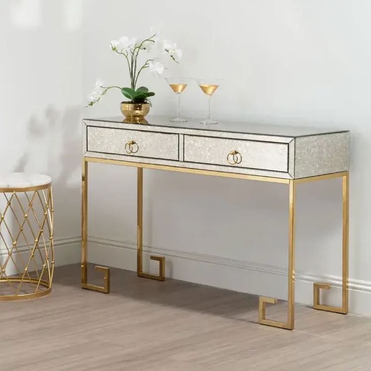 Reita Glass And Gold Console | Luxury Consoles | Luxura Home