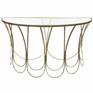 Antique Gold Scallop Console Table