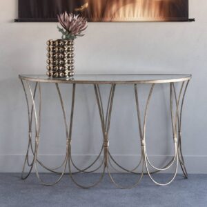 Antique Gold Scallop Console Table