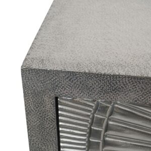 Silver Embossed Metal Console