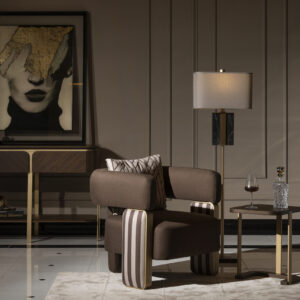 luxury bepoke accent chair cream and gold