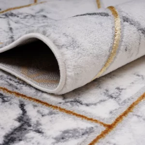 Transform your living spaces with the luxurious Laura rug, a fusion of sophistication and innovation. Redefining your décor, this rug combines Heatset (PP) with Shrink Polyester and Shiny Polyester (FDY) to create a captivating look that exudes pure opulence.