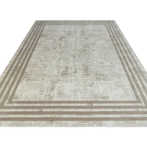 Elite Border Rug In Cream & Brown - Image 3