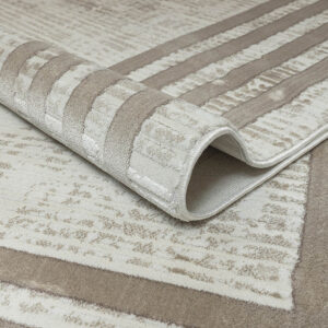 Elite Border Rug In Cream & Brown - Image 7