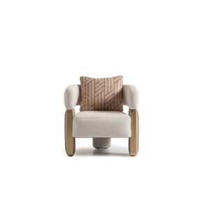 luxury bepoke accent chair cream and gold