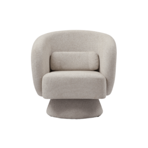 Experience ultimate comfort and style with our Rachel Armchair, crafted with a warm and durable boucle fabric cover. Its compact, curved design makes it a stylish addition to any modern living space.