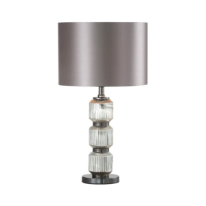 Chrome Pleated Glass Table Lamp