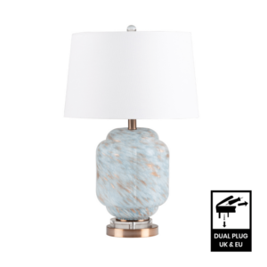 Light Blue Speckled Table Lamp