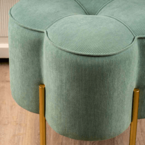 Sage Clover Stool With Gold Legs