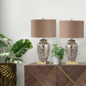 Brown Speckled Ceramic Lamp