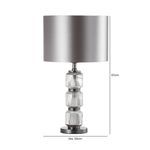 Chrome Pleated Glass Table Lamp