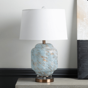 Light Blue Speckled Table Lamp