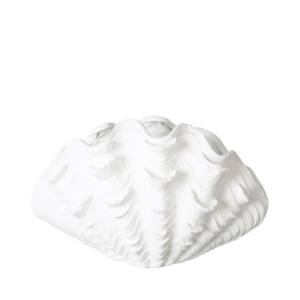 A 48cm white shell ornament, elegantly designed with intricate details, perfect for adding a touch of coastal charm to any room.