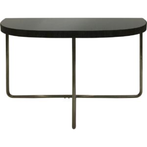 Regency Half Moon Console Table with Black Tinted Glass - Image 2