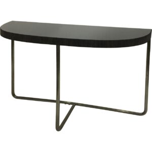 Regency Half Moon Console Table with Black Tinted Glass - Image 3