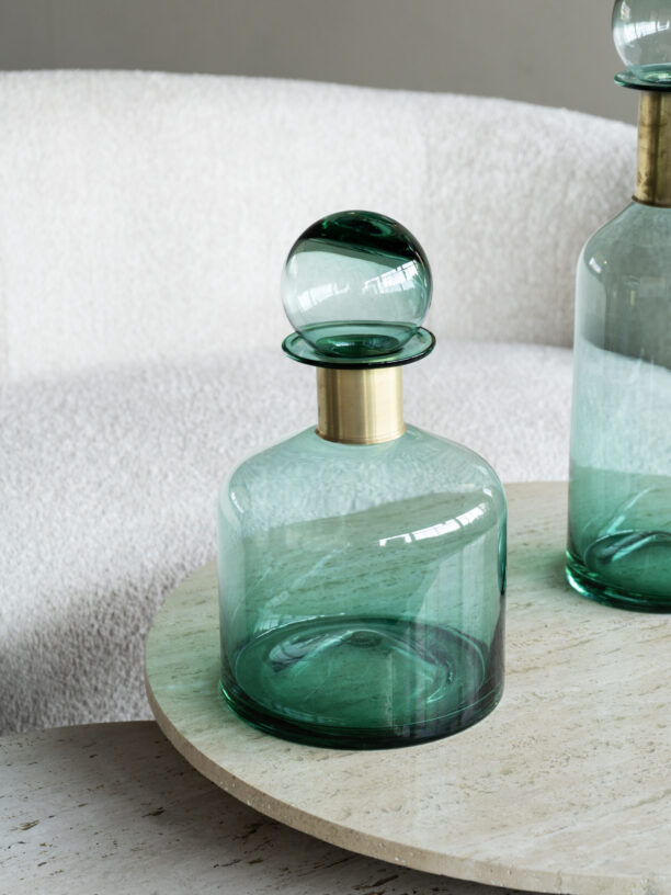 Valentina Glass Bottle with Brass Detail