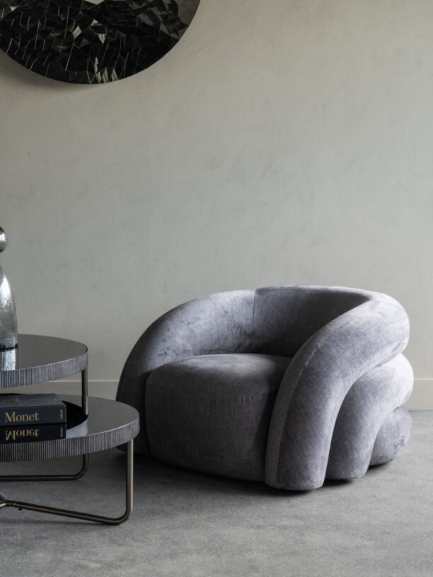 Alba Grey Curved Snug Chair