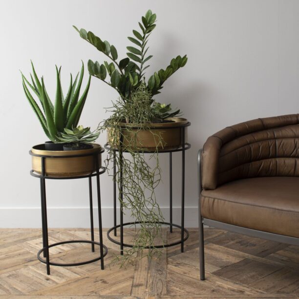 Tall Gold Planter Set of 2